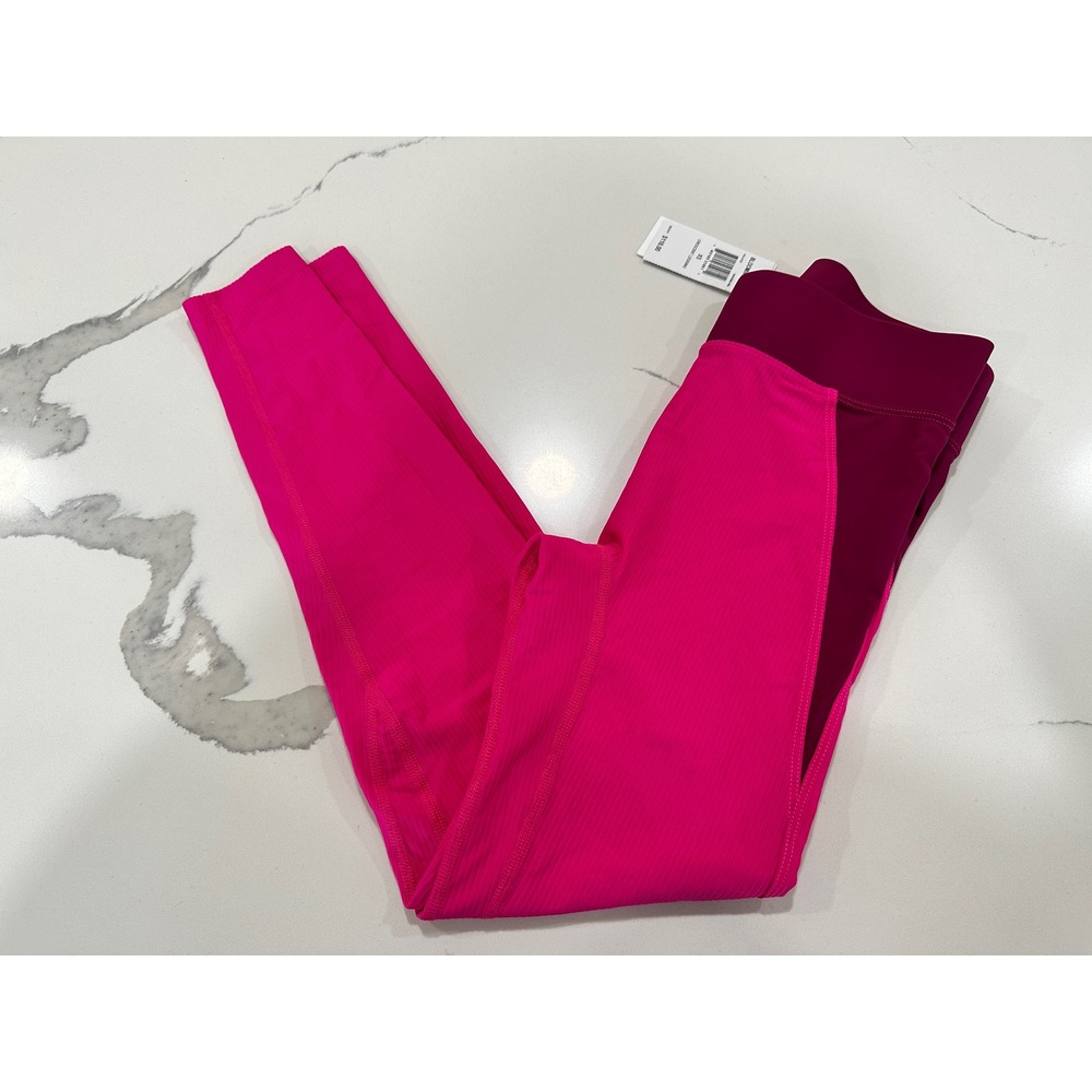 Heroine Sport Crescent Legging Shocking Pink Ribbed Activewear XS New